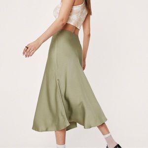 Nasty Gal satin midi skirt